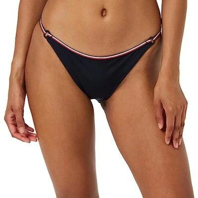Image of Tommy Hilfiger Women&#039;s Bikini Bottoms with Flag Logo, Blue (Desert Sky), L