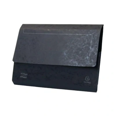 Image of Exacompta Europa Document Wallets, 265gsm, Foolscap Black, Pack of 25