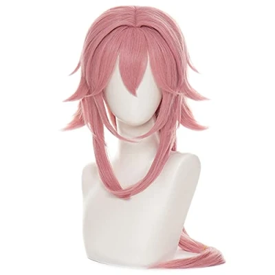 Image of HIROAKIYA Yae Miko Wig, Genshin Impact Cosplay Wig with Cap, Length approx.75cm