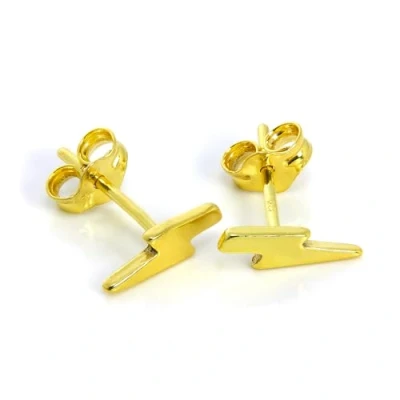 Image of Gold Dipped Sterling Silver Lightning Bolt Stud Earrings