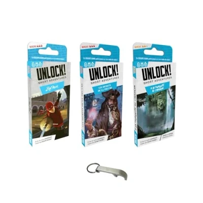 Image of Blumie Shop Set of 3 Unlock Short Adventures French Version Red Mask + Secrets the Octopus Chasing Cabrakan 1 Decap (Mask Cabrakan)