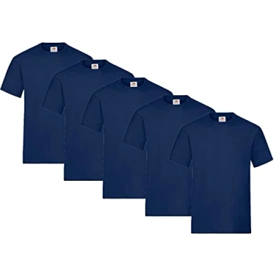 Image of Fruit of the Loom Men&#039;s T Shirt, Heavy Cotton, M, L, XL, XXL, 3XL, Various Colour Sets, Pack 5, M