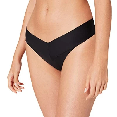 Image of Hurley Women&#039;s W V Front High Leg Cheeky Btm Bikini Bottoms, Newprint Or Black/Wht, S UK