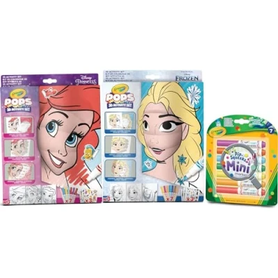 Image of CRAYOLA POPS 3D Activity Set for Colouring and Creating Drawings, Disney Theme, Creative Gift Children, from 6 Years, 7606