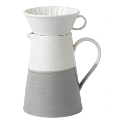 Image of Royal Doulton Coffee Studio 40032917 Latte Cup &amp; Saucer 440ml Grey, Porcelain, 1.3 liters, Multi