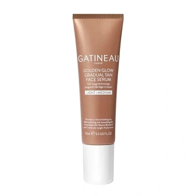 Image of Gatineau Golden Glow Gradual Tan Face Serum (Light/Medium 10ml) Daily Facial Moisturiser with Self Tan, Natural &amp; Streak Free, Radiant Dewy Complexion