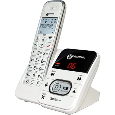 Image of Geemarc Amplidect 295 Amplified Cordless Home Telephone with Answering Machine and Extra Large Buttons for Seniors Low to Medium Hearing Loss Aid Compatible UK Version