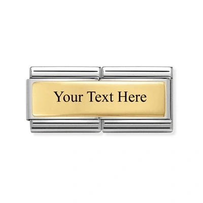 Image of Nomination Gold Engravable Double Plate Charm