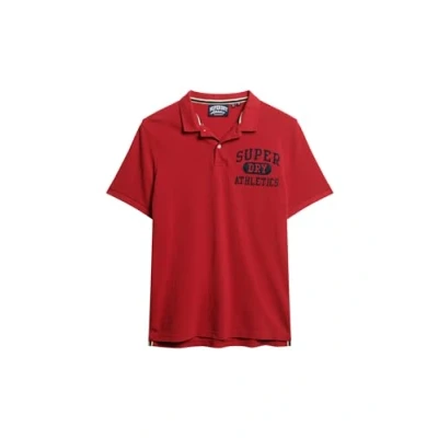 Image of Superdry Men&#039;s Applique Classic Fit Polo T Shirt, Barndoor Red, L