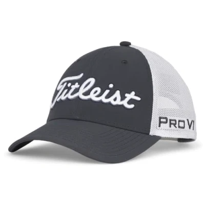 Image of Titleist Men&#039;s Tour Performance Mesh Golf Hat Baseball Cap, Charcoal/White, One Size