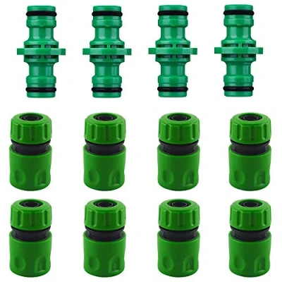 Image of 4PCS Double Male Hose Connectors &amp; 8PCS End Quick for Pipe fitting 1/2&quot; Plastic Tap Connector
