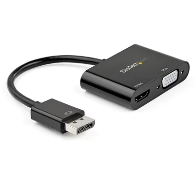 Image of StarTech.com DisplayPort to HDMI VGA Adapter 1.2 HBR2 2.0 (4K 60Hz) or 1080p Converter Dongle DP Monitor Digital Video Display (DP2VGAHD20)