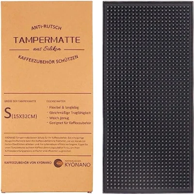 Image of KYONANO Tamping Mat, Food Grade Silicone Tamper 15x32 cm Premium Black Coffee Mat for Machine Accessories