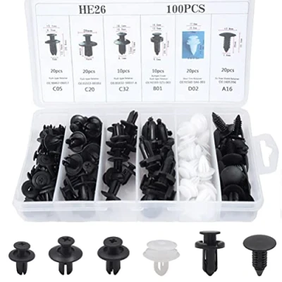 Image of 100Pcs Car Fixing Clips, 6 Types Plastic Mounting Set, Bumper Clips Kit, Door Trim Body Rivets Nylon Expansion
