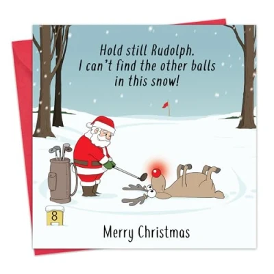Image of Twizler Golf Christmas Card Funny for Golfer Mens Him Husband Dad Son Womens Merry Xmas Her Wife Mum Daughter