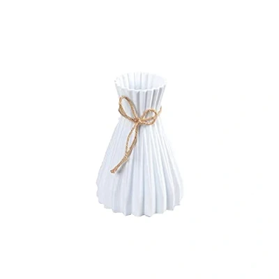 Image of Plastic Vase White Flower Geometric Modern Vases for Arrangement