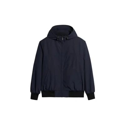 Image of Superdry Men&#039;s Surplus Nylon Hooded Bomber A1 Casual Jacket, Eclipse Navy Blue, L