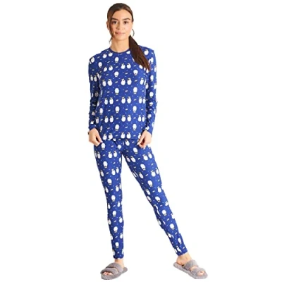 Image of Undercover Ladies Navy Penguins Long Pyjamas 791415 S