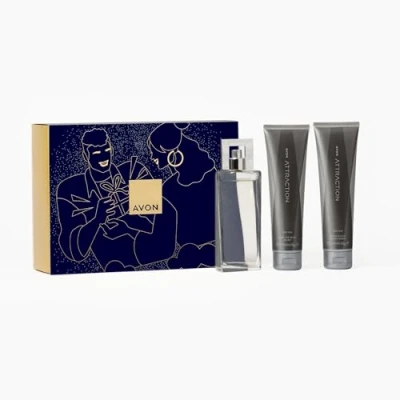 Image of Avon Attraction for Him Three Piece Gift Set with Eau de Toilette 75ml, Hair &amp; Body Wash 100ml, After Shave Conditioner in a Box