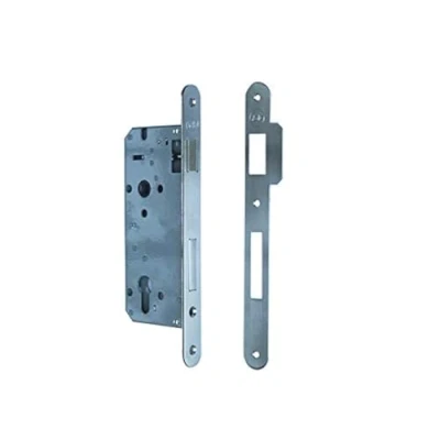 Image of Yale Y52X10350S2 satin nickel wooden door lock, round edges, 35mm entry