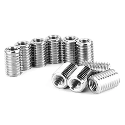Image of Self Tapping Thread Insert, 15mm Length Slotted Screw Metal Insert for Aviation Automobile Electronic Communication
