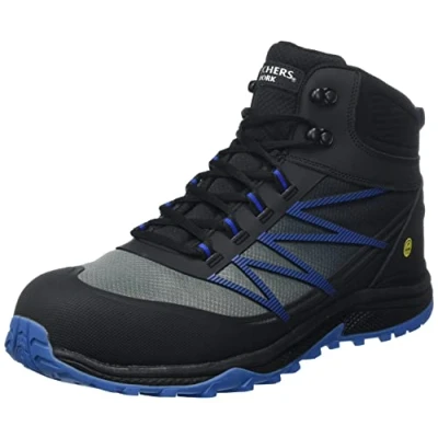 Image of Skechers Men&#039;s Puxal Firmle ESD Composite Safey Toe Shoe Construction, Black/Blue, 7.5 UK
