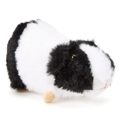 Image of Zappi Co 100% Recycled Black white Dutch Breed Guinea Pig Plush Toy (15cm Length) Stuffed, Soft, Cuddly, Eco Friendly for Newborns