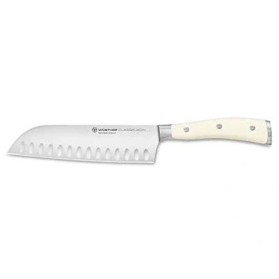 Image of Wüsthof Classic Ikon Crème 7 Inch Hollow Edge Santoku Knife