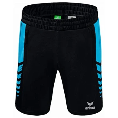 Image of Erima Kids Six Wings Worker Casual Shorts, Black/Curacao, 152