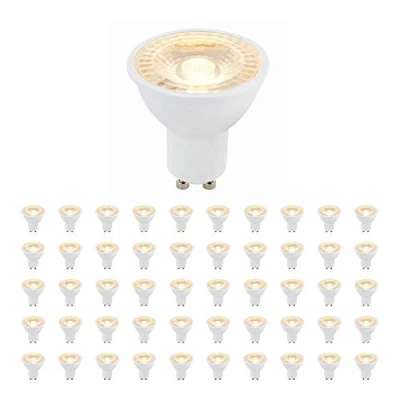 Image of 6W SMD LED GU10 Bulb Dimmable 3000k Lamp Energy Saving Light 420 Lumen Spot 38 Degree Wide Beam Angle 50W Halogen Replacement 25000 Hours Warm White Pack of 50