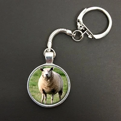 Image of Sheep Pendant On A Snake Keyring Ideal Birthday Gift N524