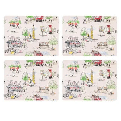 Image of Cath Kidston Billie Goes To Town Set of 4 Cork Backed Placemats