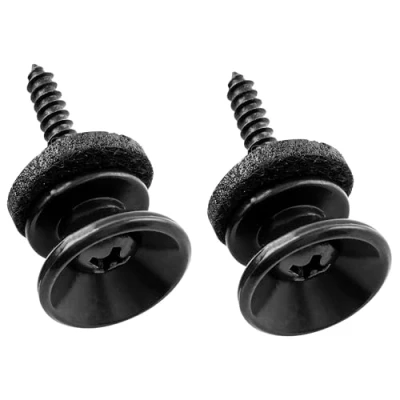 Image of Musiclily Pro Metal Strap Buttons End Pins for Fender Style Electric Acoustic Guitar Bass, Black (Set of 2)