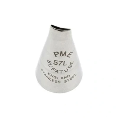 Image of PME Seamless Stainless Steel Medium Petal Supatube for Left Handed Use no. 57L, Silver, 1.72 x 3 cm