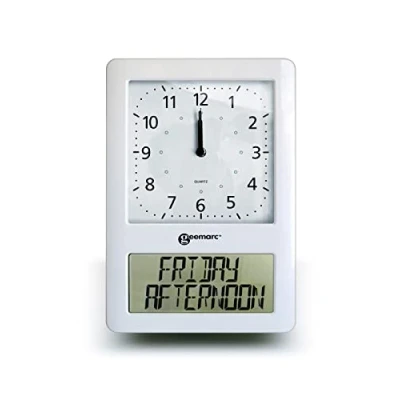 Image of Big Analogue Clock with Full Date and Time on Digital Display The Easy to read Self setting Geemarc Viso50 Ideal for People Living Dementia or Alzheimer&#039;s Battery Operated UK Version