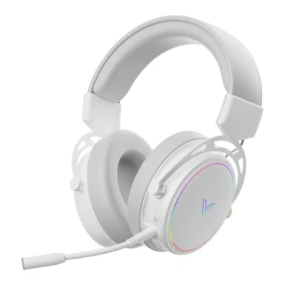 Image of Rapoo VH800 Wireless Gaming Over Ear Headset, Flexible Microphone with Mute Switch, Faux Leather Pads, 46h Battery, Headphone Bluetooth and 2.4 GHz PC/Mac/Xbox One/PS4/Nintendo Switch White