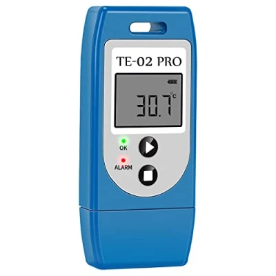 Image of ThermElc TE 02Pro Reusable Temperature Data Logger, Featured LED Light Alert, MKT, 30 to +60C and Easy Access PDF CSV Reports, Suitable Sensitive Cold Chain Shipping