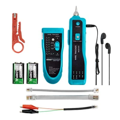 Image of 9 in 1 Network Cable Tester with Battery,Wire Tracker RJ45 RJ11 LAN Toner Telephone Line Finder Cat5 Cat6 Ethernet Tracer Kit Sensitivity Adjust Continuity Check for Collation