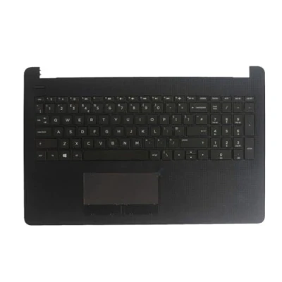 Image of Laptop UK Keyboard Compatible for HP Pavilion 15 BS BW 15T BR 15Z 250 G6 255 256 TPN C129 C130 Black Palmrest Upper Cover Case TouchPad