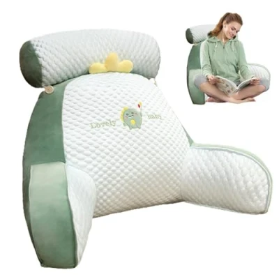 Image of Honhoha Bed Reading Pillow for Back Support, Cuddle Cushion, Rest with Detachable, Ultra Comfy Chair Arm Pillows Watching TV, Reading, Working On Laptop