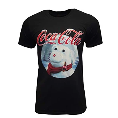 Image of Coca Cola Mens Ladies Unisex Xmas Christmas Novelty Crew Neck Short Sleeve T Shirt Printed