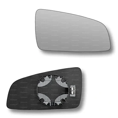 Image of Less4spares Replacement Wing Mirror Glass Right Compatible with Vauxhall Zafira 2005 2009 CLIP ON Driver Off side Heated Convex