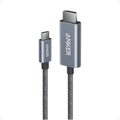 Image of Anker HDMI Cable, 4K@60Hz Ultra Fast Nylon Braided USBC to Cord with Advanced Shielding, Thunderbolt 5/4/3, For MacBook, iPad, iPhone, HDTV, and More (3 FT)