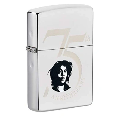 Image of Zippo Bob Marley 75th Anniversary High Polish Chrome Pocket Lighter