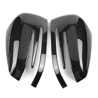 Image of Rearview Mirror Cover, Carbon Fiber Side Cap Cover Trim for A B C E S GLA GLK Class W176 W246 W204 W212 W221 C117 X204 X156