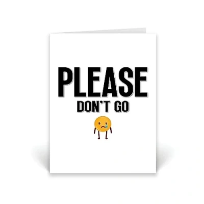 Image of Rib ticklerz Leaving Work Card For Colleague Please Don&#039;t Go New Job Good Bye Farewell Luck Cards Promotion Gifts CD414