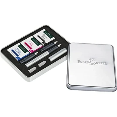 Image of FABER CASTELL 201629 Grip 2011 Calligraphy Set, Silver