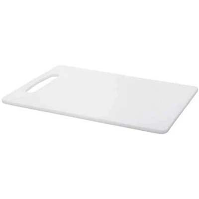 Image of Poundsaver Thick Plastic Chopping Board, White Cutting Juice Grooves, Non Porous, Easy Grip Handle, Slip Food Preparation Best for Chef, Kitchen and Professional Use (40.5x25)