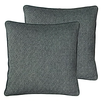 Image of Paoletti Blenheim Geometric Feather Filled Cushion Twin Pack, Grey, 45 x 45cm