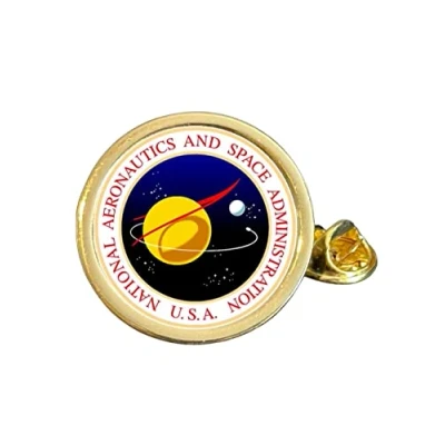 Image of NASA Award Gold Plated Domed Lapel Pin Badge in Bag
